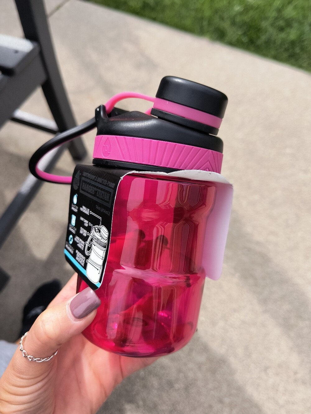 Pink Ranger Tritan TAL Water Bottle Lightweight With Carry Loop 14 Oz Brand New